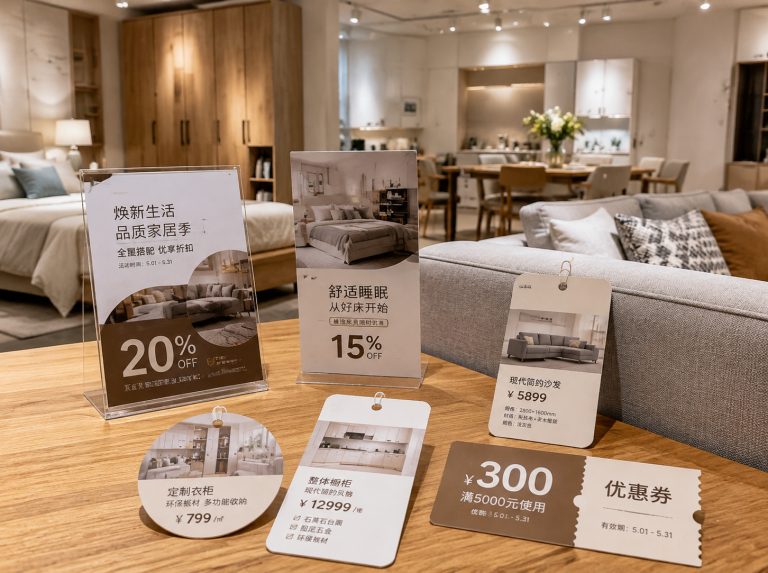 靖远县家具门店单页海报与吊牌